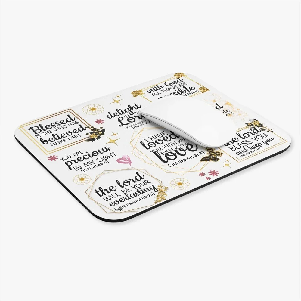 Inspirational Bible Verses Mouse Pad, Christian Scripture Desk Mat, Christian m
